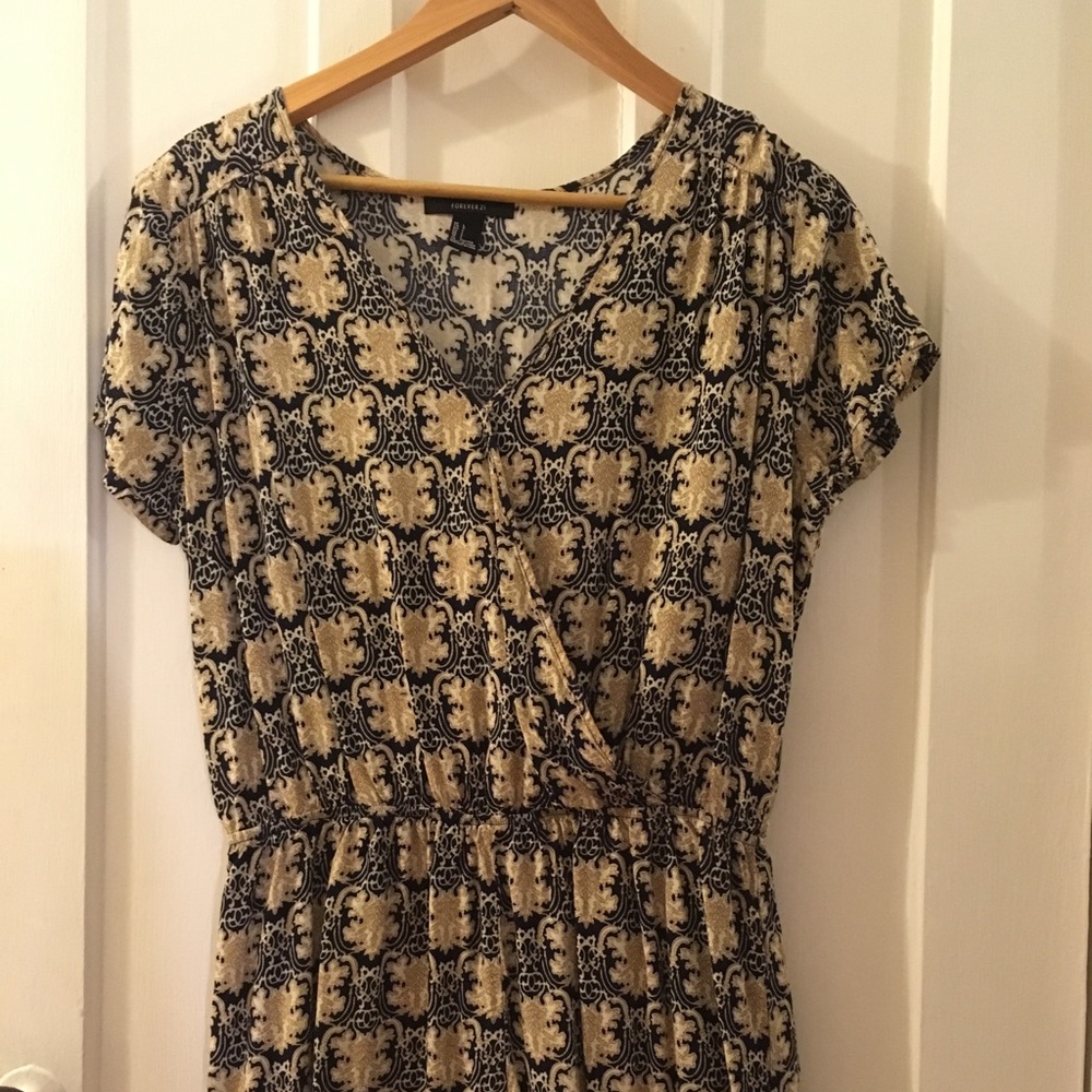 Forever 21 navy patterned romper
